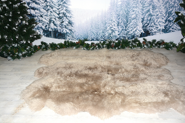 6er Lammfell Teppich Beige (öko)